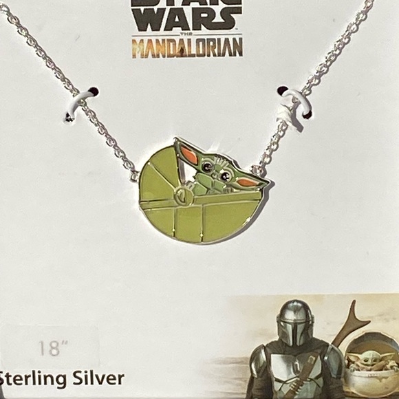 Star Wars The Mandalorian Sterling Silver Necklace 18" - Picture 5 of 11
